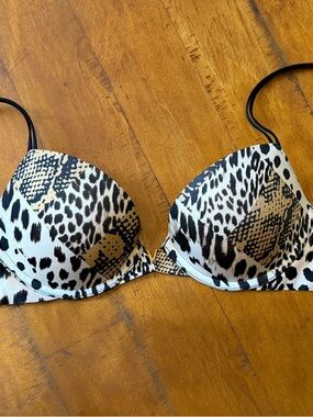 Victoria's Secret Leopard Print Push-Up Bra in Black, Cream, Brown